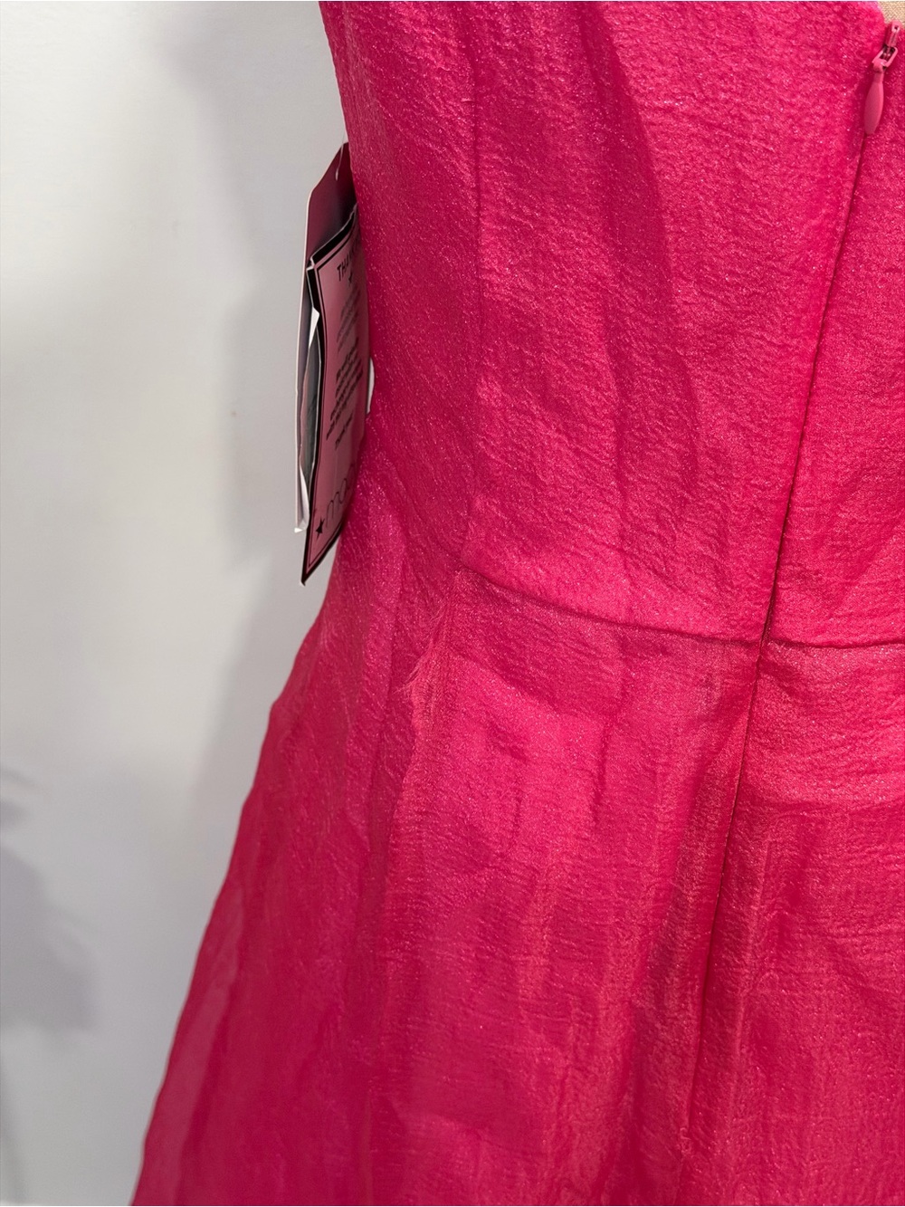 JS Collection Fuchsia Ruffle V-Neck Maxi Dress - Size 8 - New With Defect - Picture 7 of 14